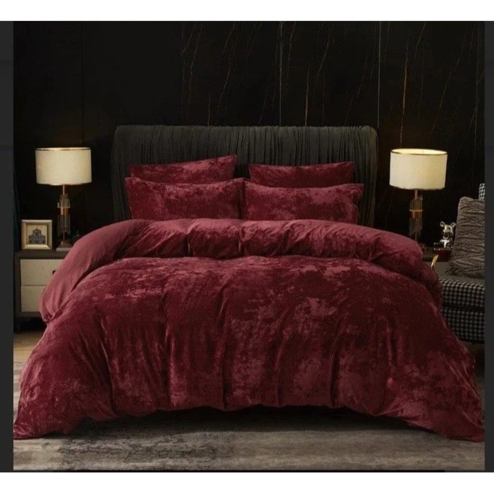 PHF Truly Velvet Duvet Cover Set Queen Size, 3pcs Ultra Soft